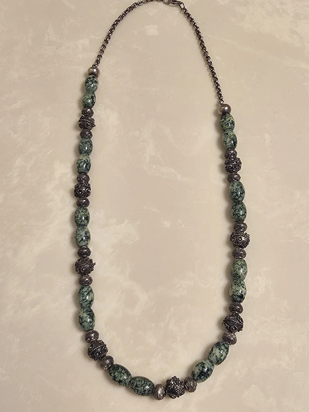 lia sophia Green Jasper Beaded Necklace